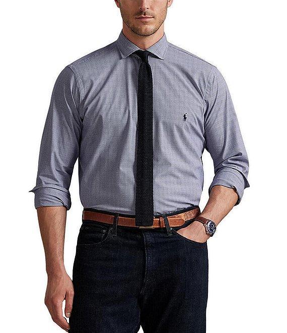 Polo Ralph Lauren Big & Tall Classic Fit Plaid Pattern Stretch Poplin Long Sleeve Woven Shirt Product Image