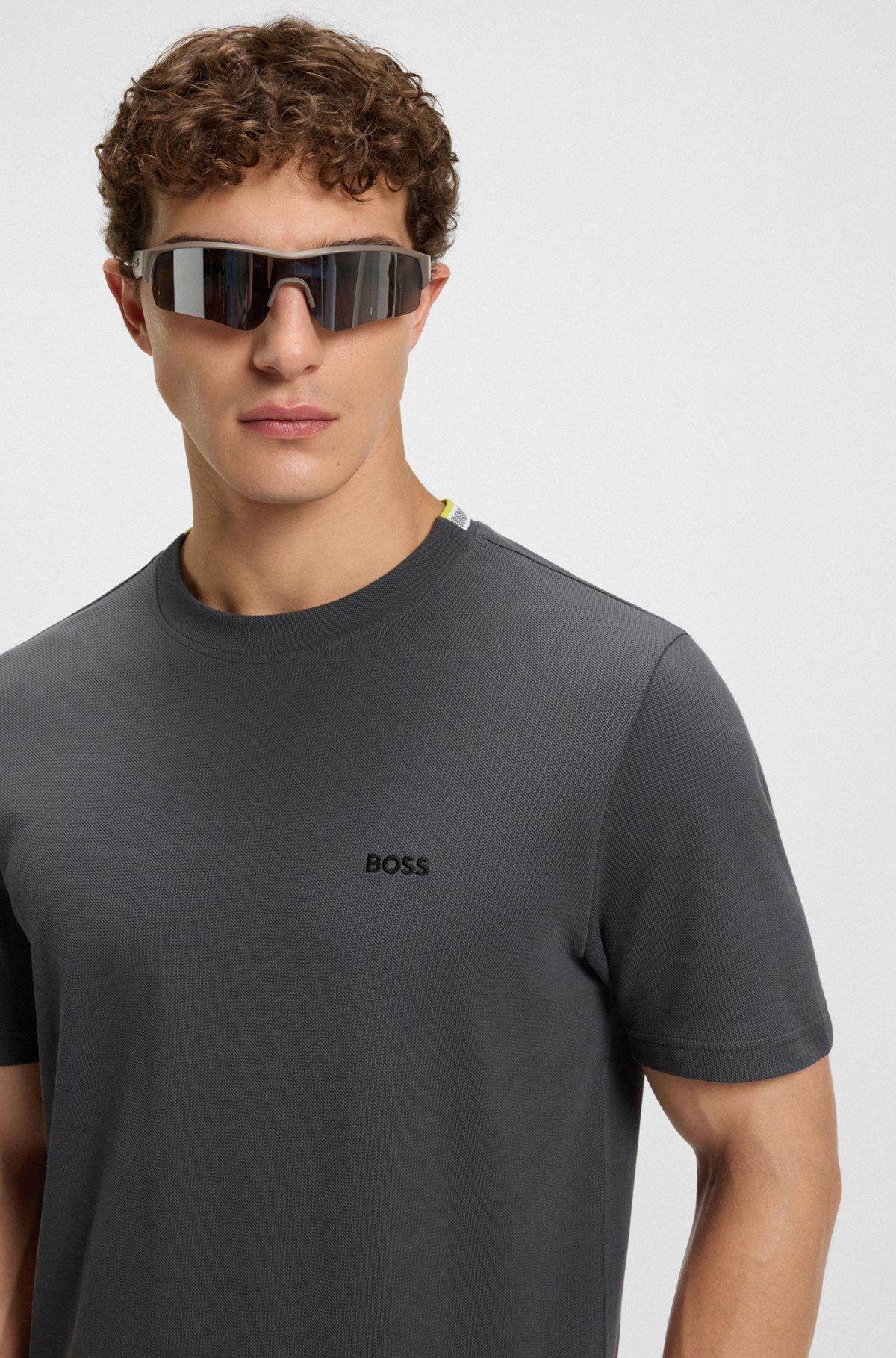Cotton-silk T-shirt with Prince of Wales check Product Image