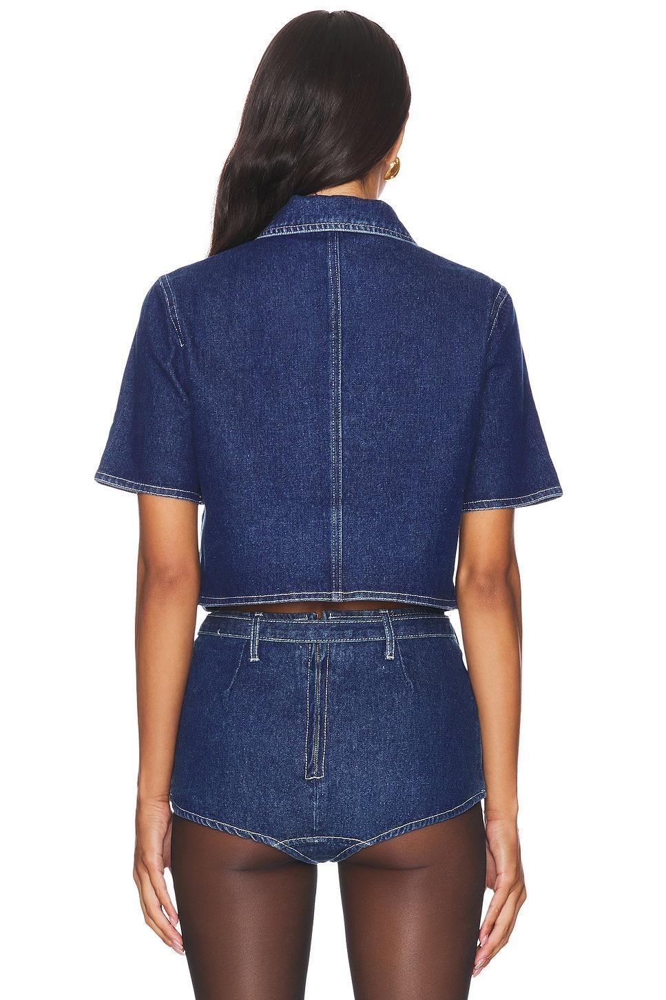 Halston Denim Top LIONESS Product Image