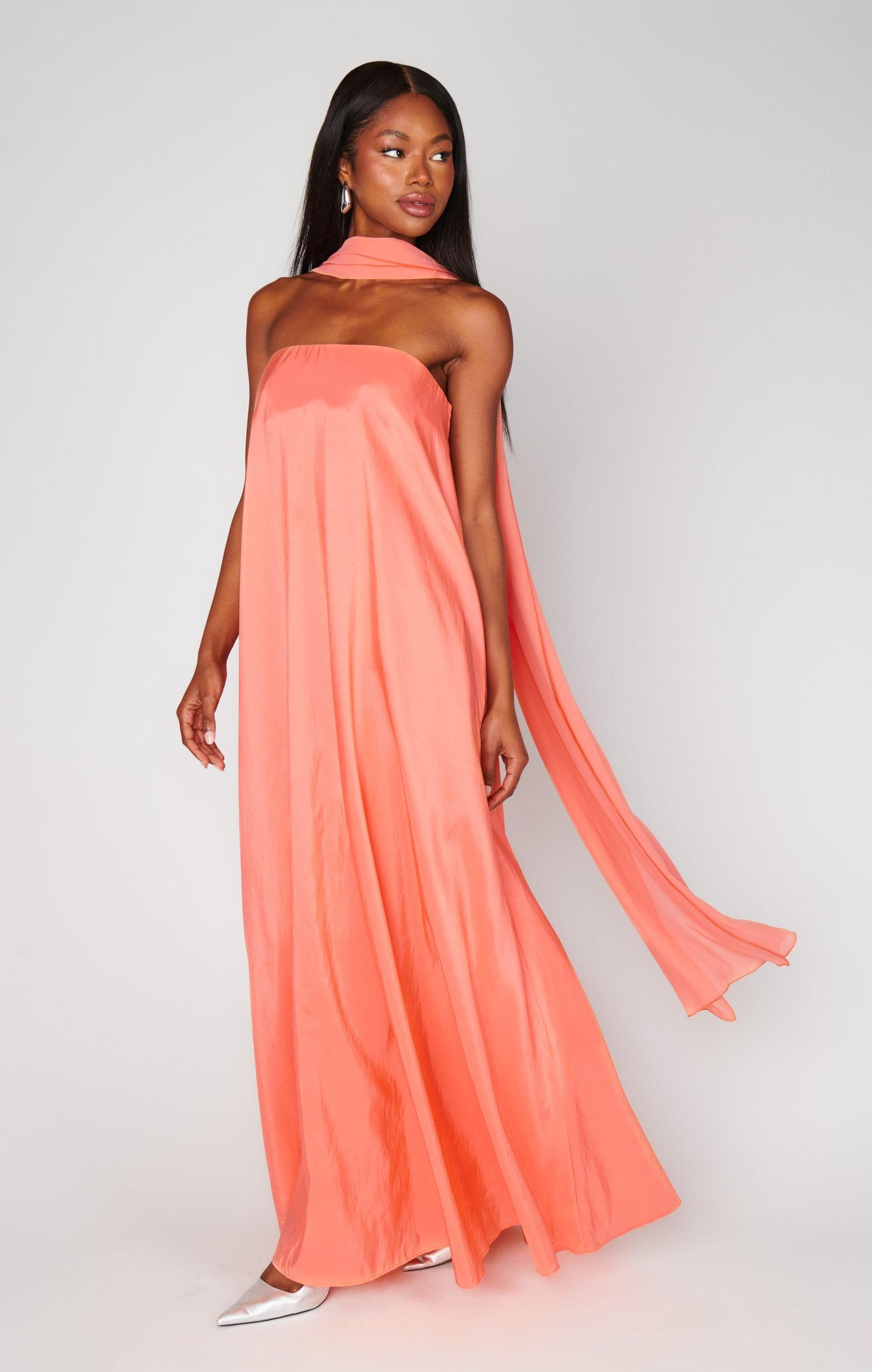 Tinsley Tube Dress ~ Cantaloupe Light Taffeta Product Image