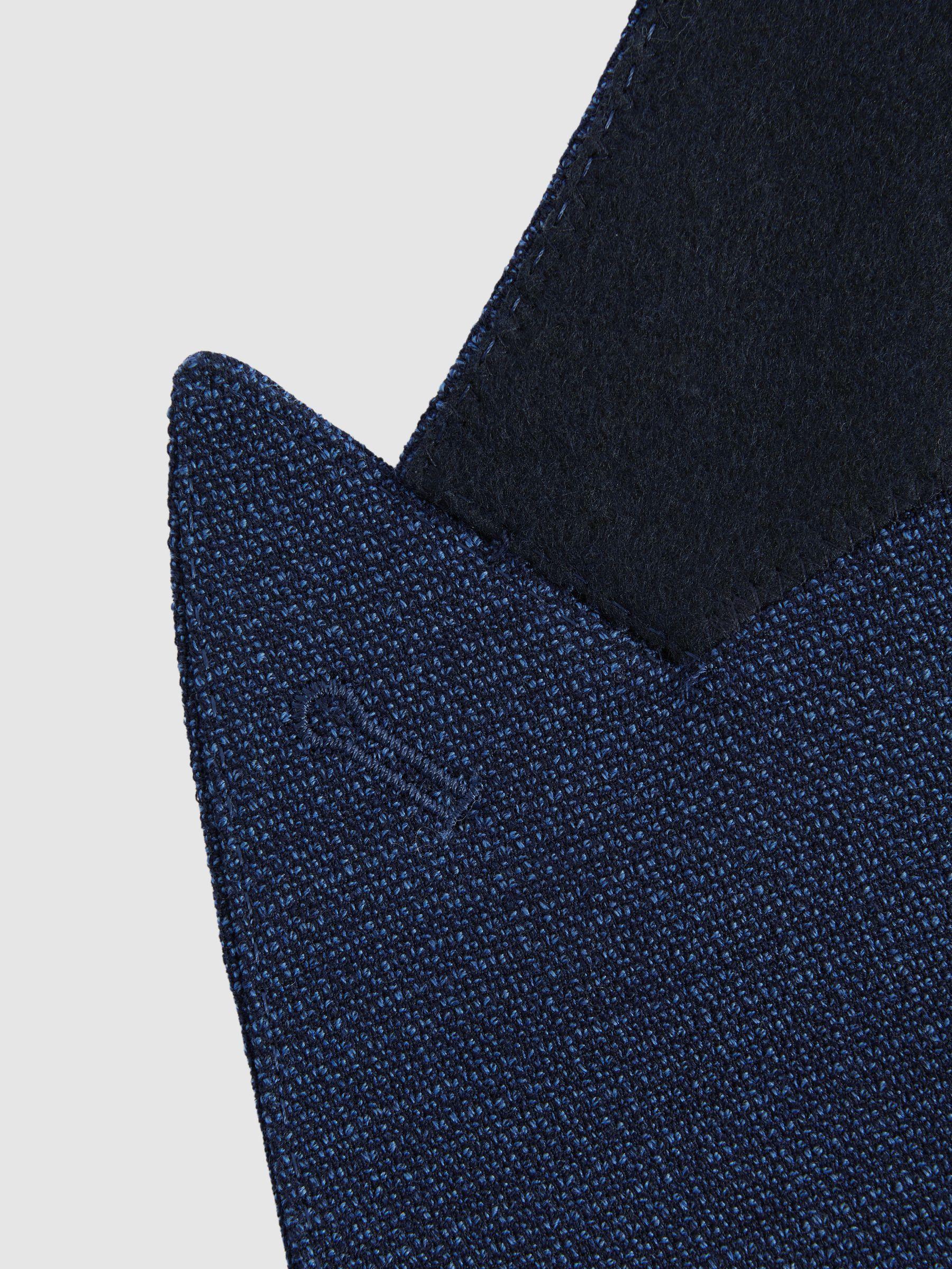 Wool Blend Double Breasted Blazer in Indigo Product Image
