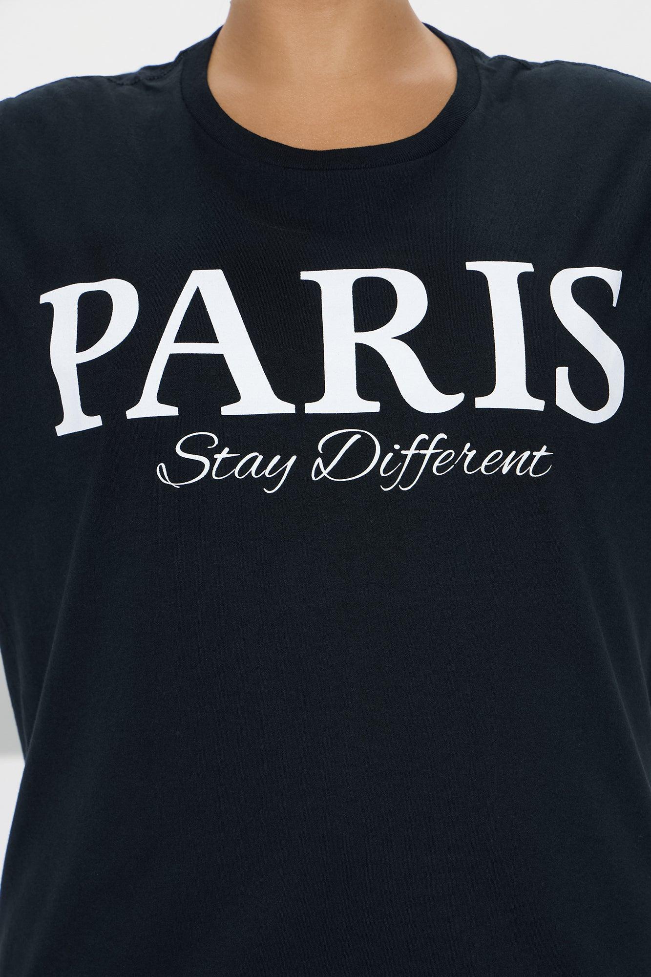 Paris Oversized Tee - Black Product Image
