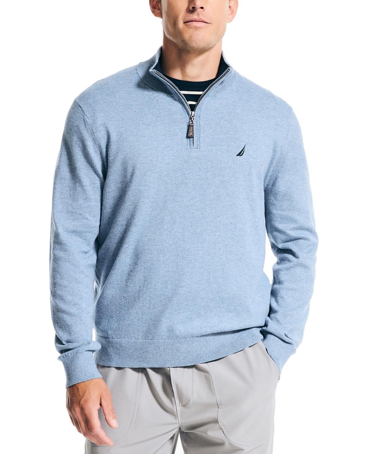 Nautica Mens Navtech Classic-Fit Solid Quarter-Zip Sweater Product Image