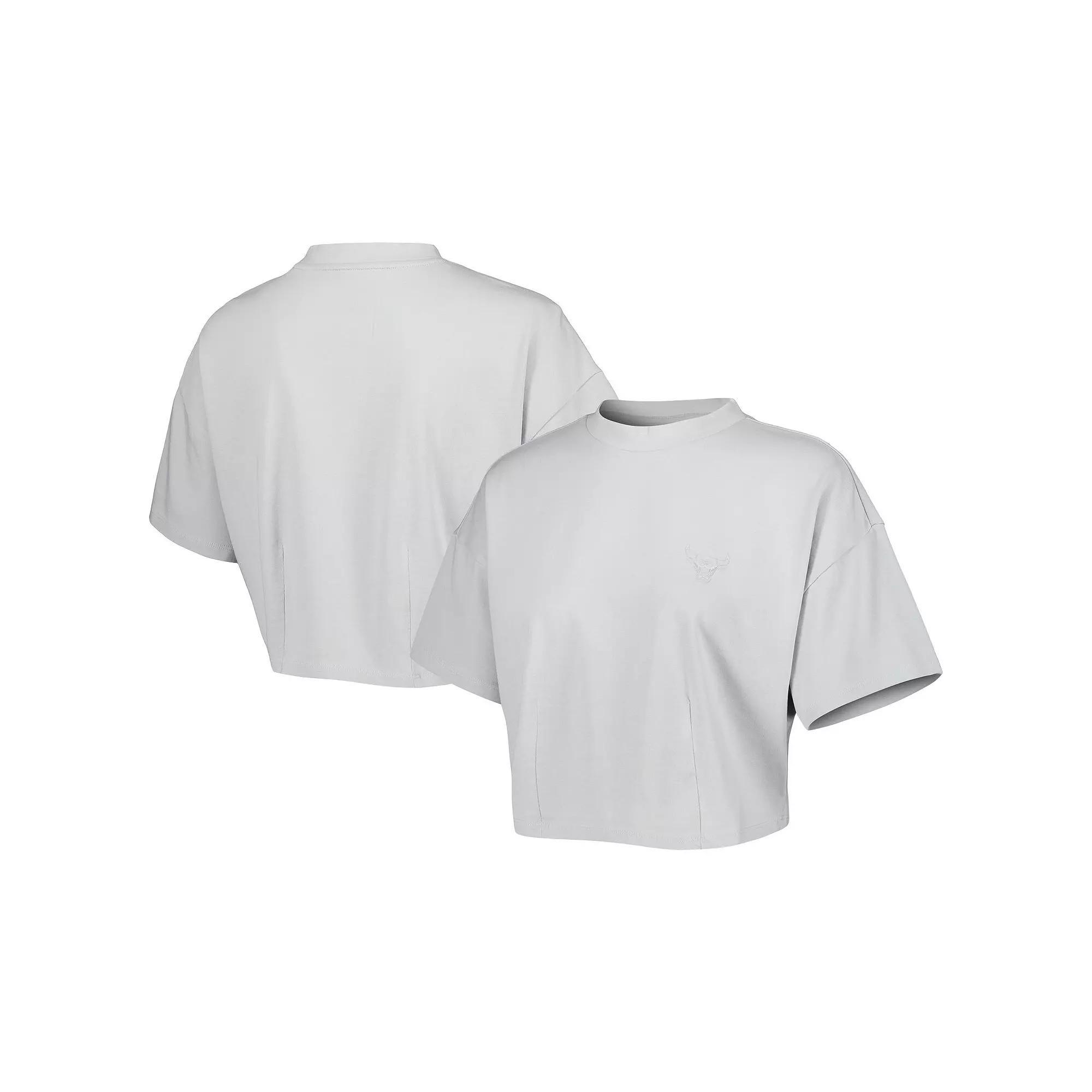 Men's Lusso Gray Chicago Bulls Nola Faded Tonal Cropped T-Shirt, Women's, Size: XS, Grey Product Image