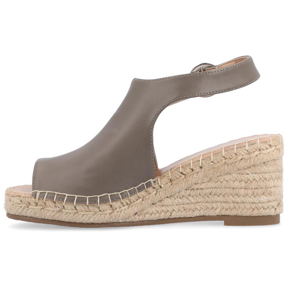 Journee Crew Womens Espadrille Wedges Brown Product Image