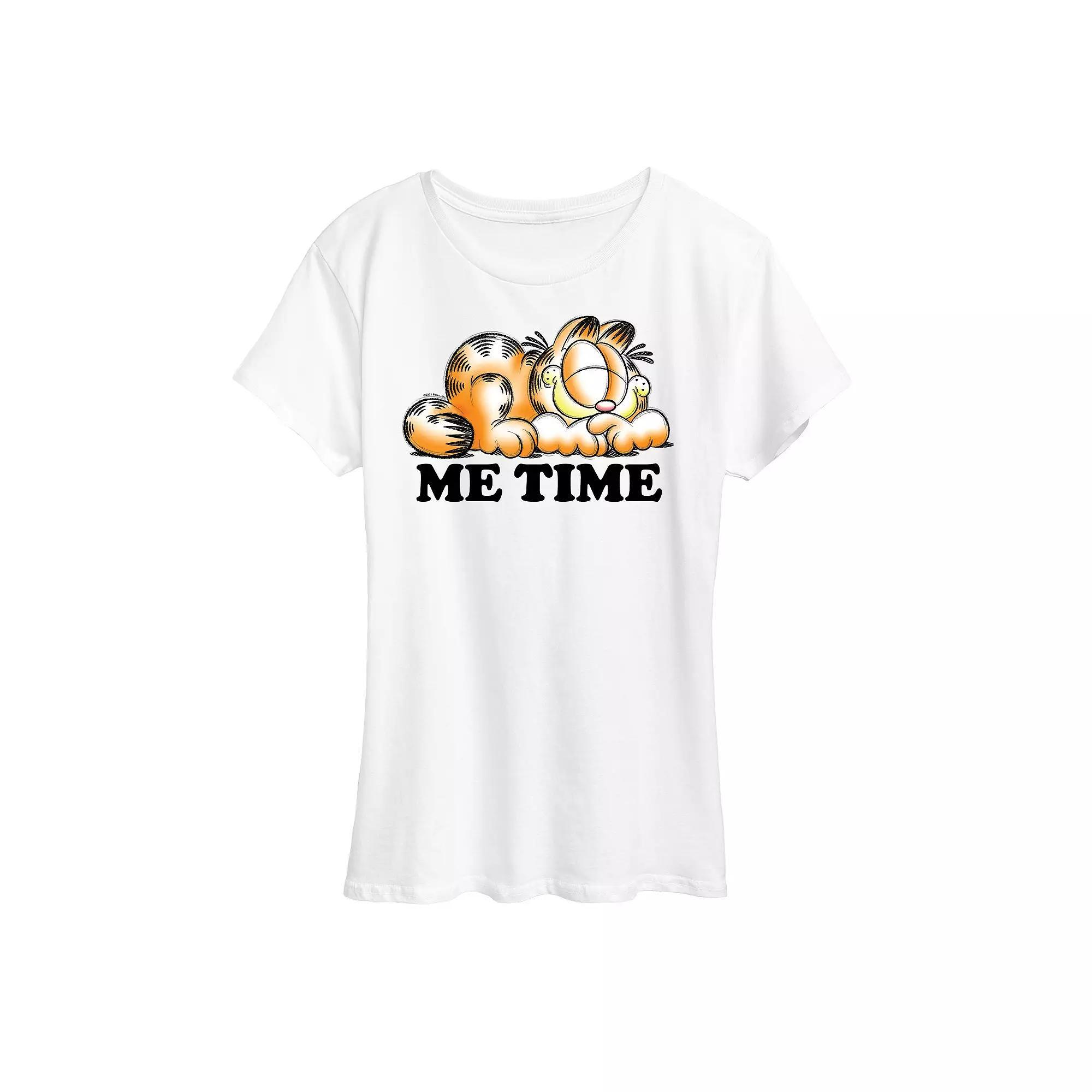 Womens Garfield Me Time Sketch Graphic Tee, Girls Grey Gray Product Image