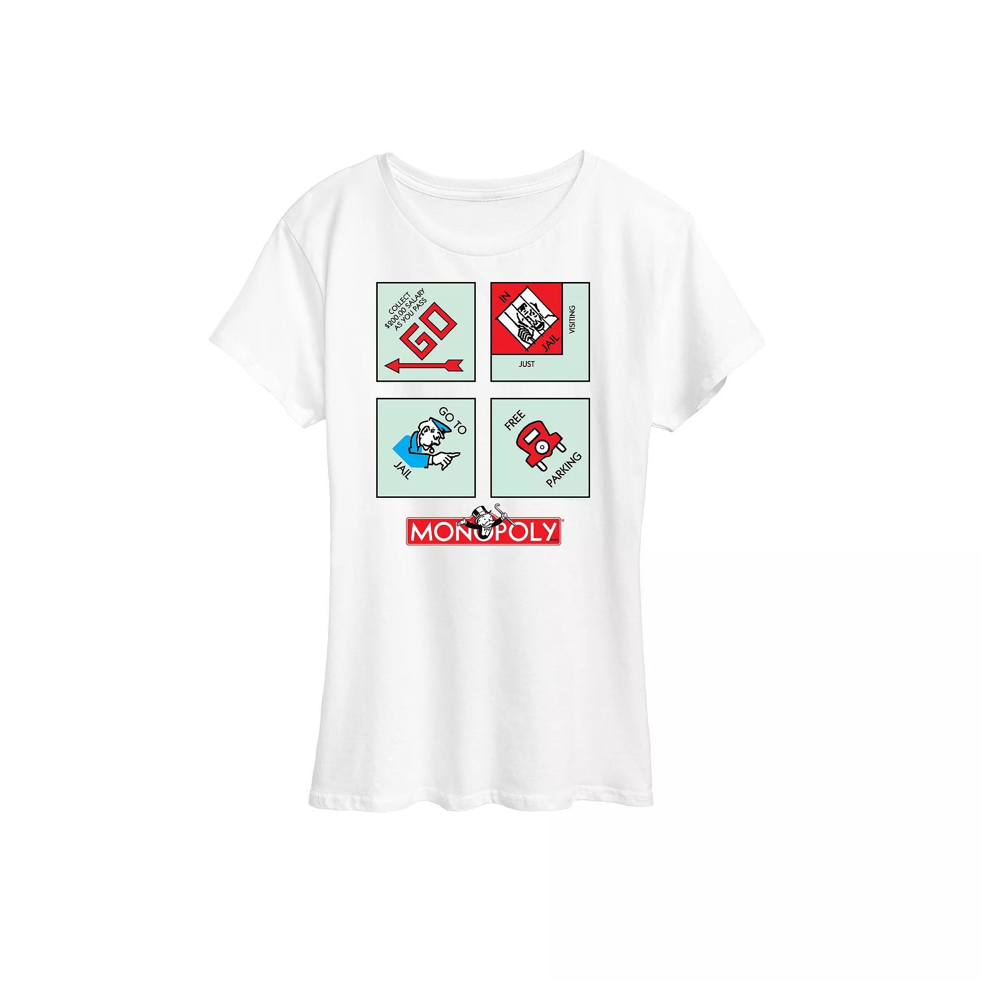 Womens Monopoly Corner Squares Graphic Tee Product Image