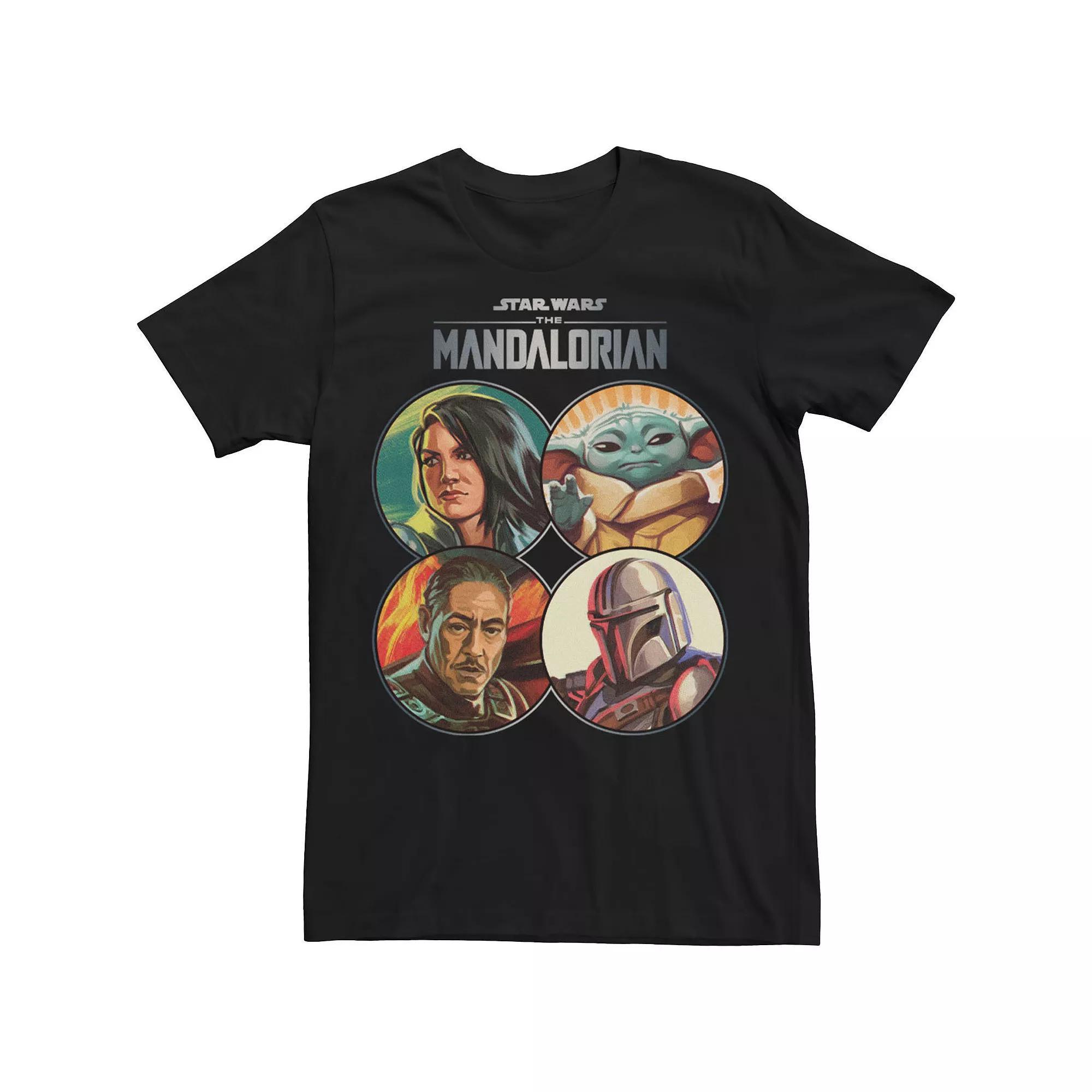 Men's Star Wars The Mandalorian Mando Coins Panel Tee, Size: Large, Black Product Image