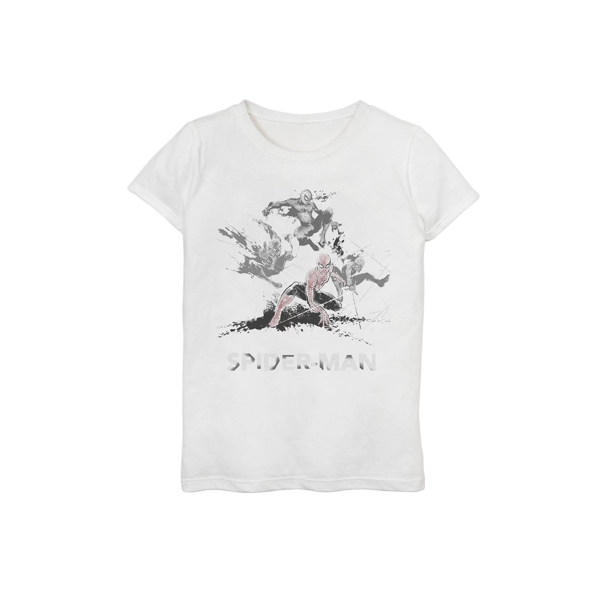 Girls 7-16 Marvel Spider-Man Splat Art Poster Graphic Tee, Girl's, Size: Large, White Product Image