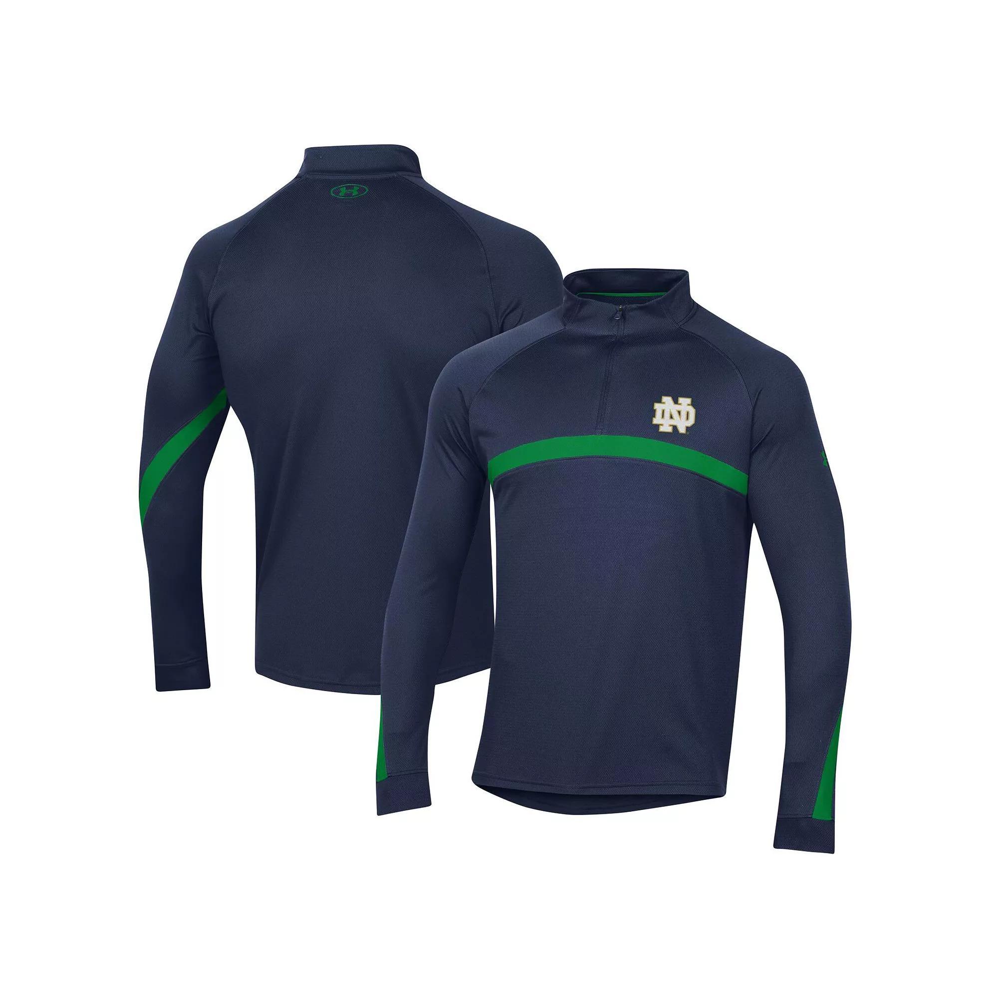 Men's Under Armour Navy Auburn Tigers Game Day Camo Raglan Quarter-Zip Top, Size: Medium, Blue Product Image
