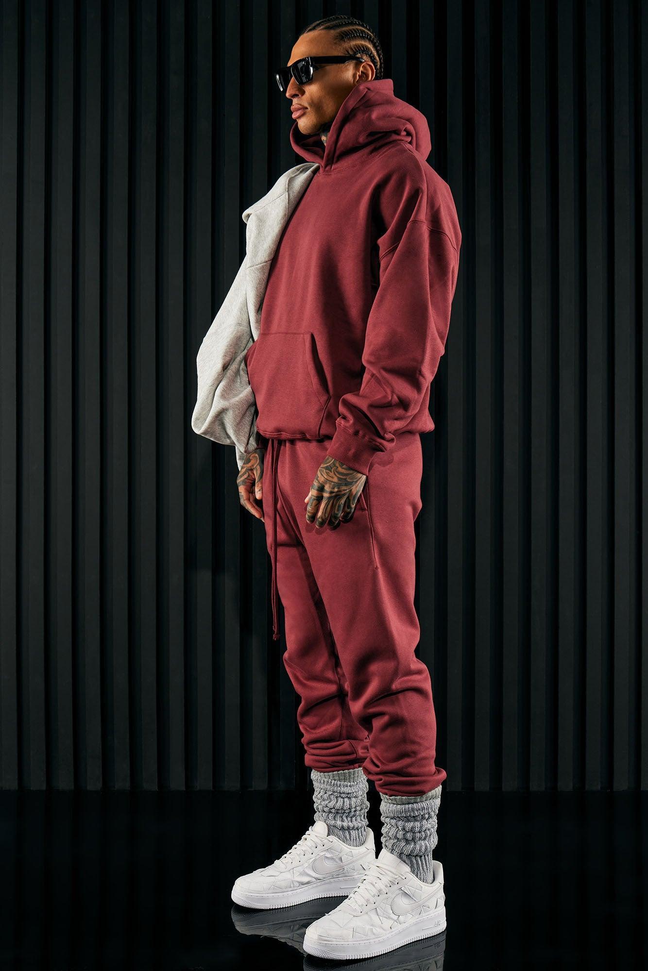 Tyson Heavyweight Sweat Jogger - Burgundy Product Image