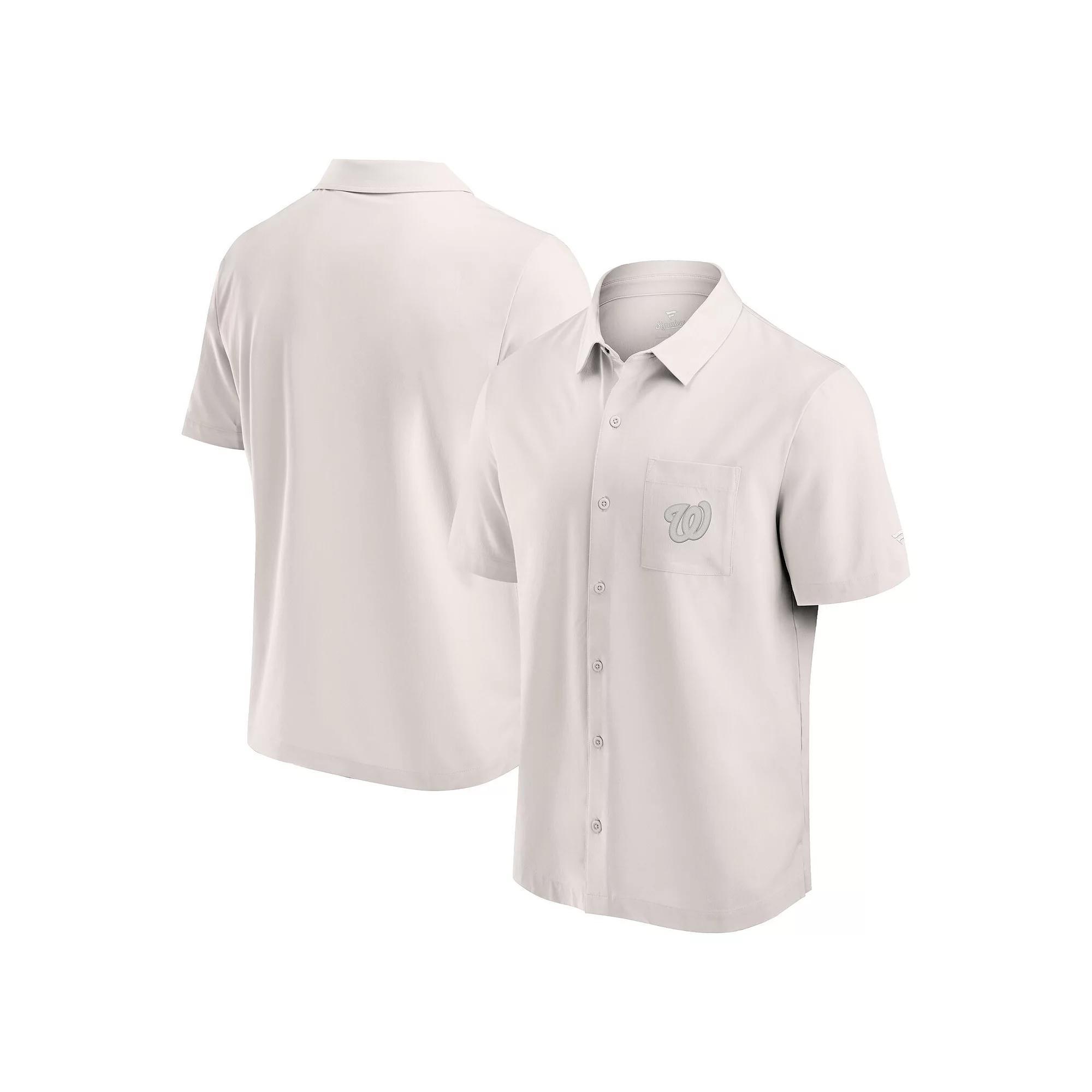 Men's Fanatics Signature Cream Colorado Rockies Front Office Button-Up Shirt, Size: Medium, Beige Product Image