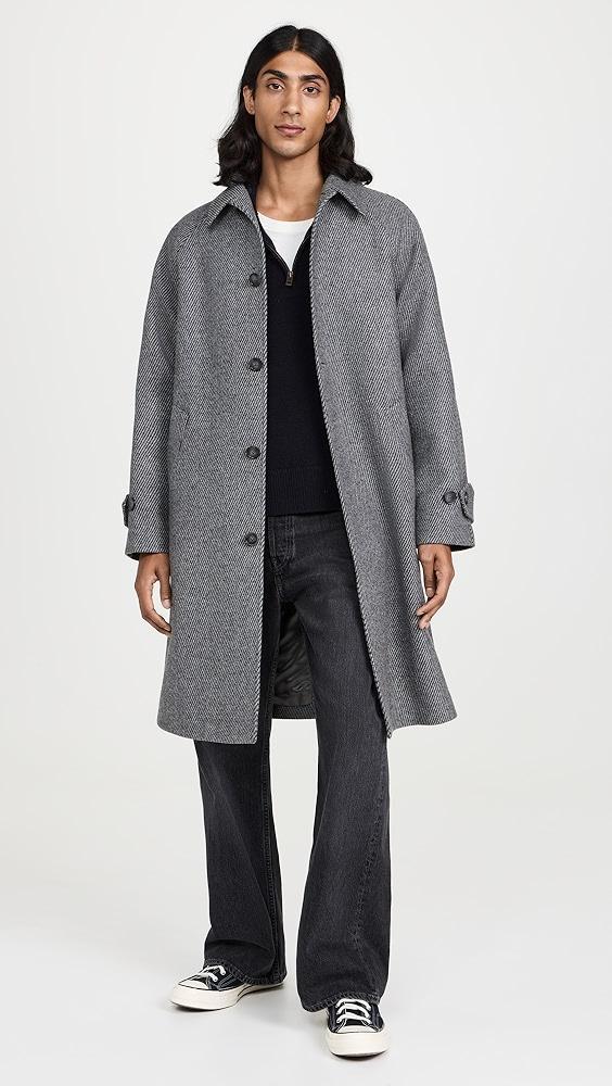 Officine Generale Hudson Textured Stripe Wool Overcoat | Shopbop Product Image