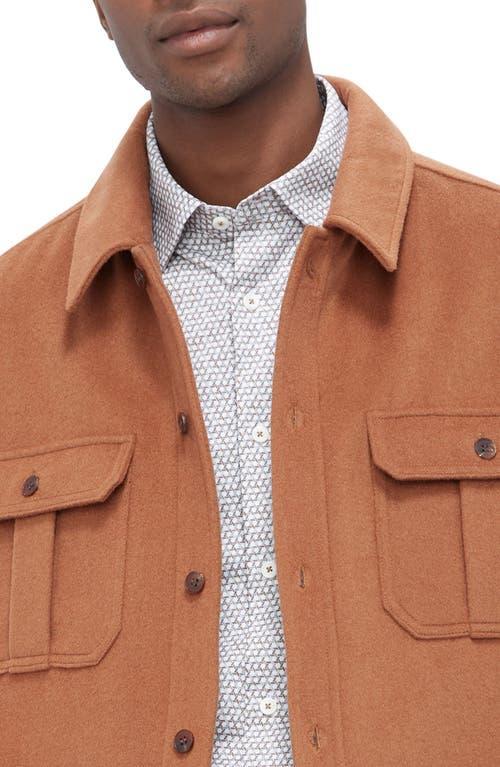 BUGATCHI Wool Blend Shirt Jacket In Cinnamon Product Image