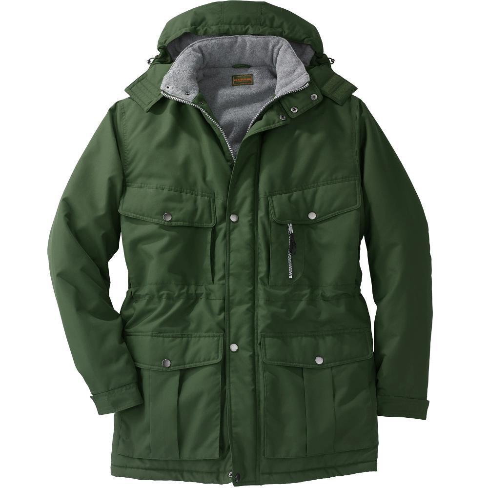 Boulder Creek by KingSize Men's Big & Tall Fleece-Lined Parka With Detachable Hood And 6 Pockets - 6XL, Rich Burgundy Product Image