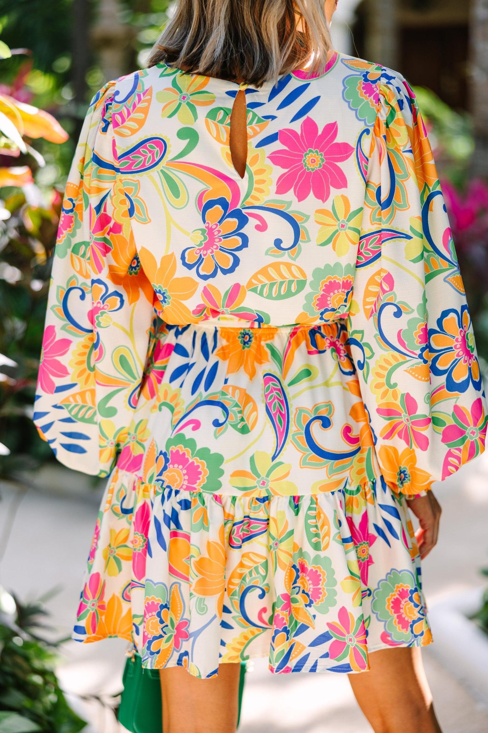 In Control White Multi Floral Dress Female Product Image