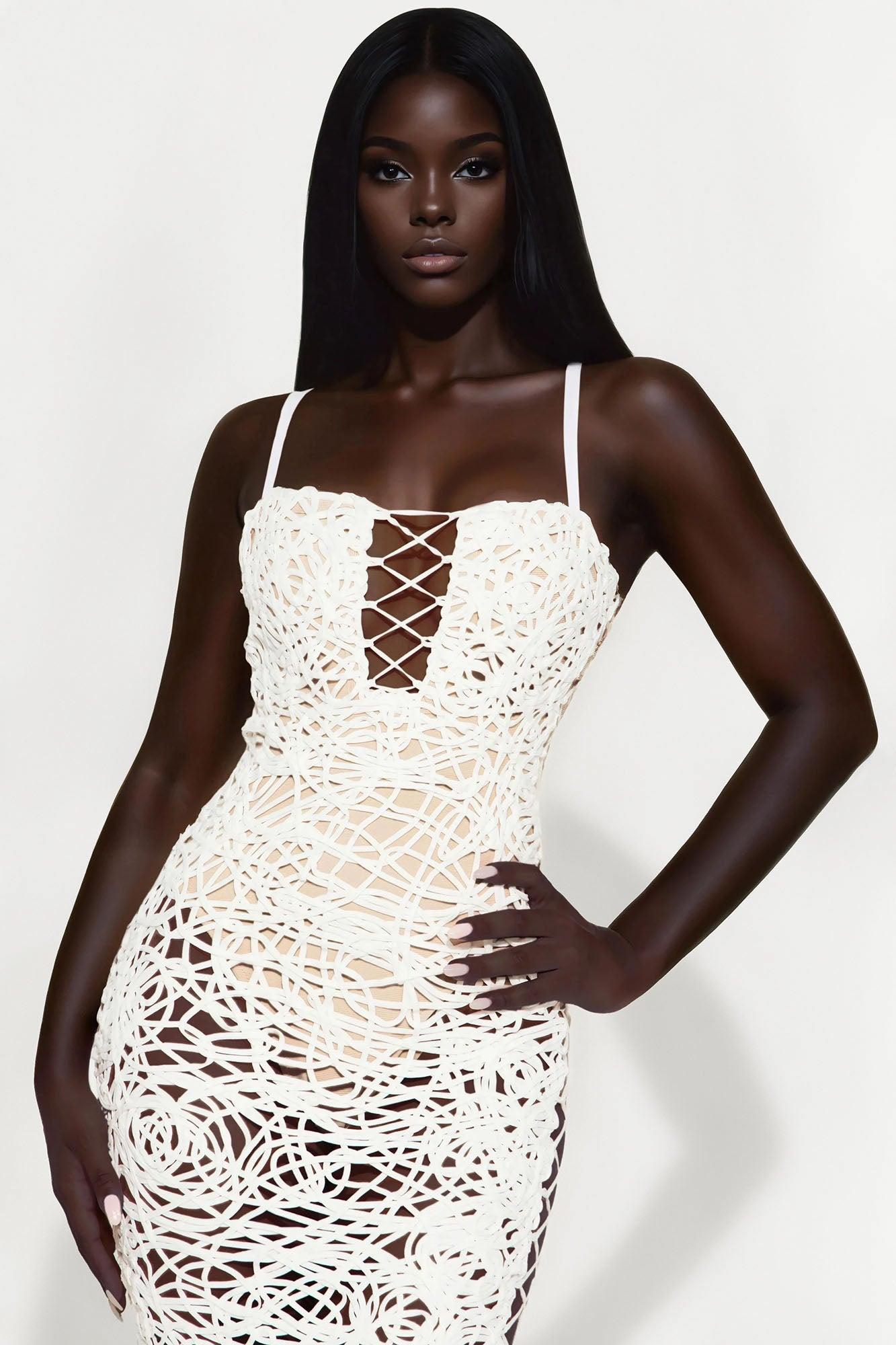 Special Artifact  Bandage Midi Dress - White Product Image