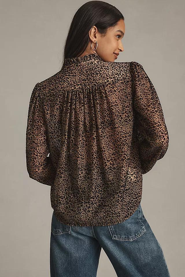 The Estela Sheer Printed Blouse: Burnout Edition Product Image