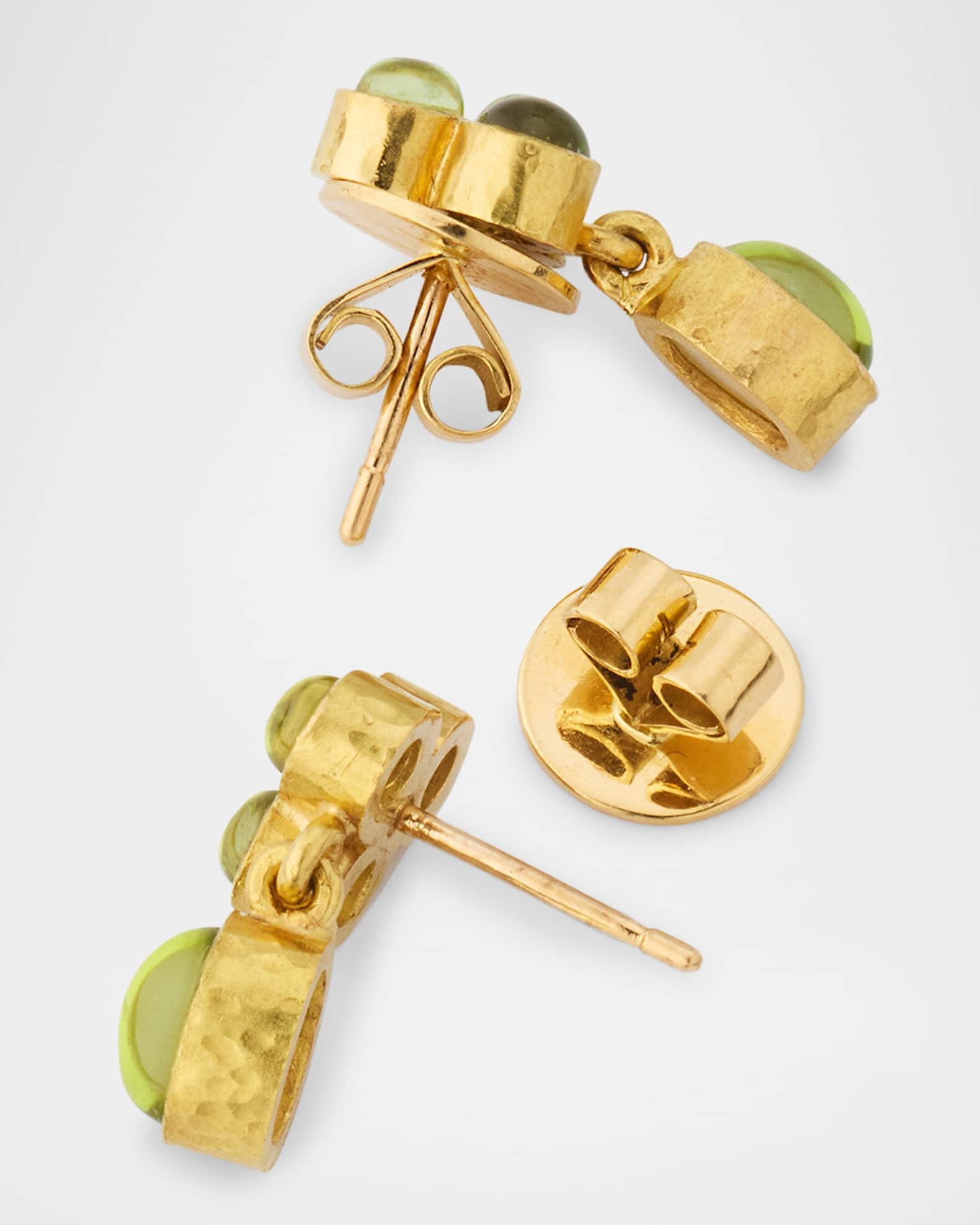18K Medium Vertical Peridot Earrings  Product Image