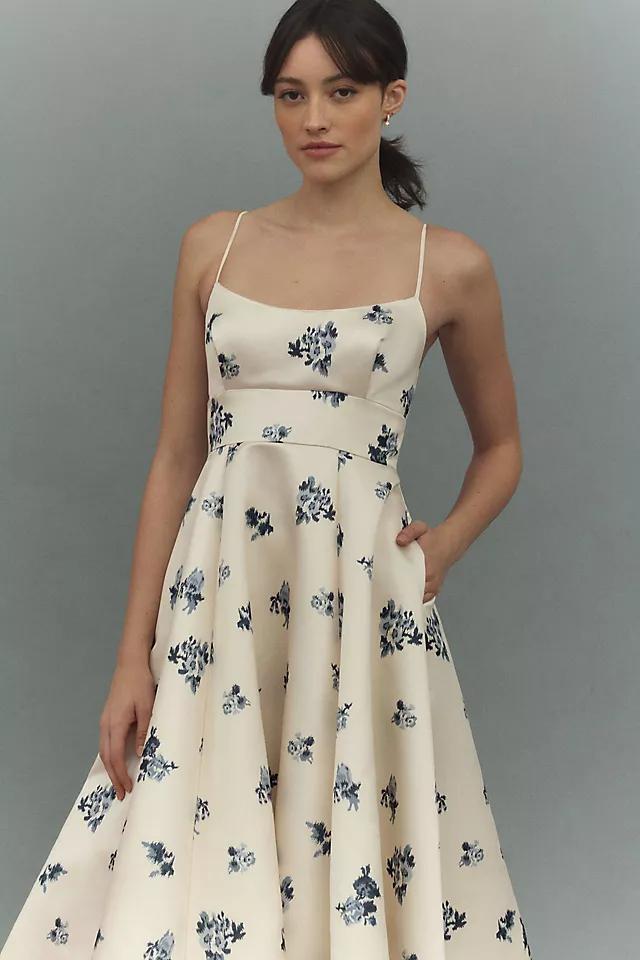 BHLDN Gabriella A-Line Duchess Satin Midi Dress Product Image