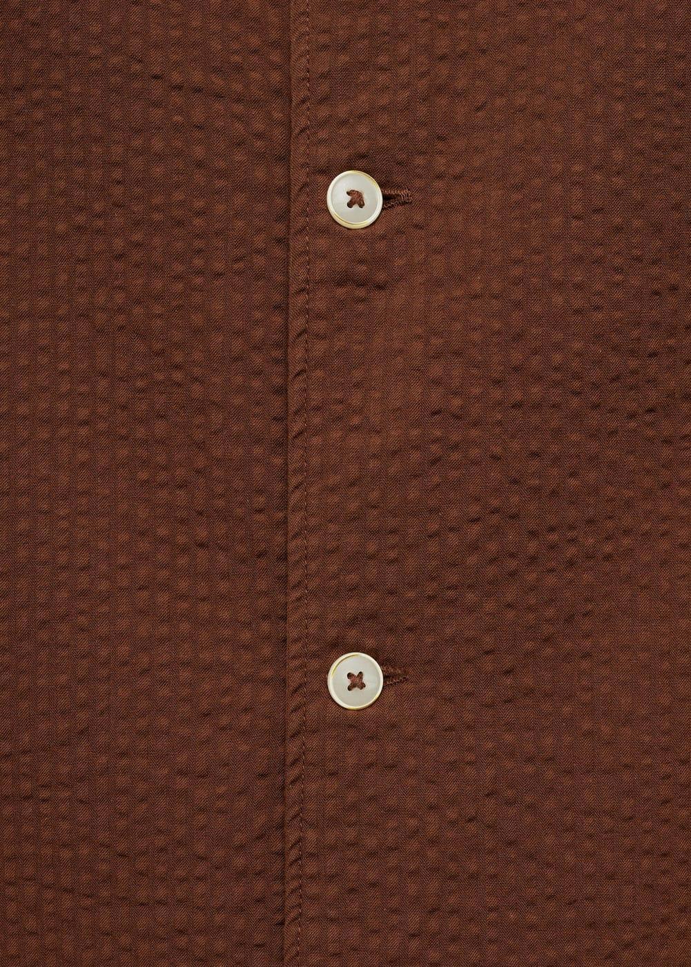 Regular-fit 100% seersucker cotton shirt - Men | MANGO USA Product Image