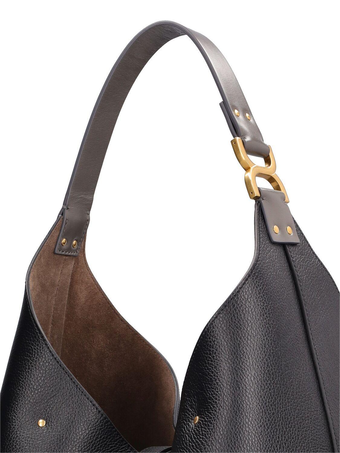 CHLOÉ Small Marcie Leather Tote Bag In Black Product Image