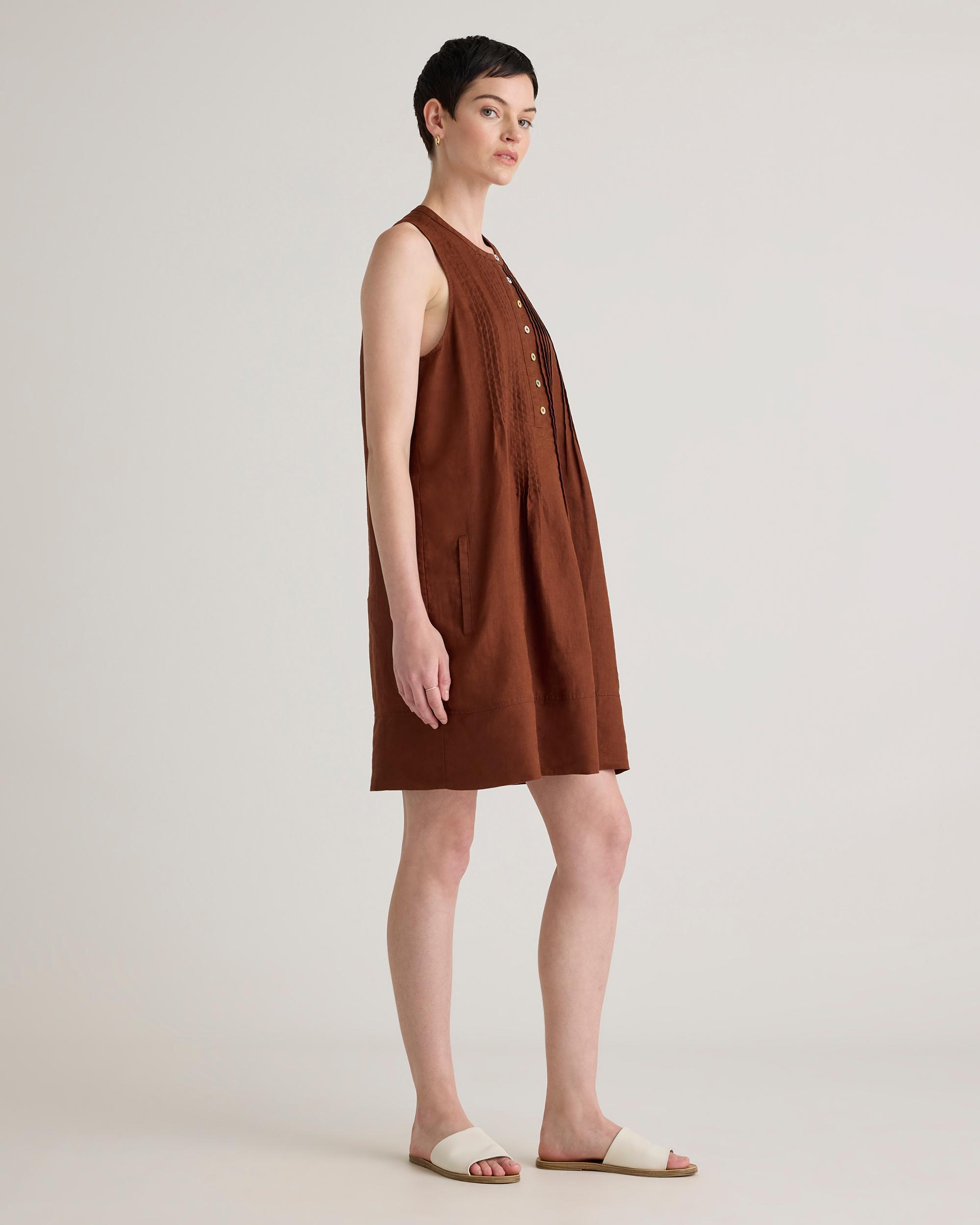 Quince | Women's 100% European Linen Sleeveless Swing Dress Size XL Product Image
