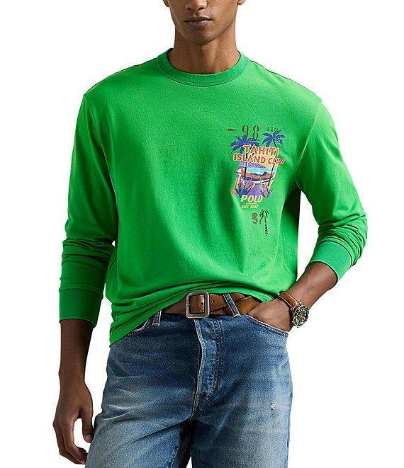 Polo Ralph Lauren Classic Fit Jersey Graphic Long Sleeve T-Shirt Product Image