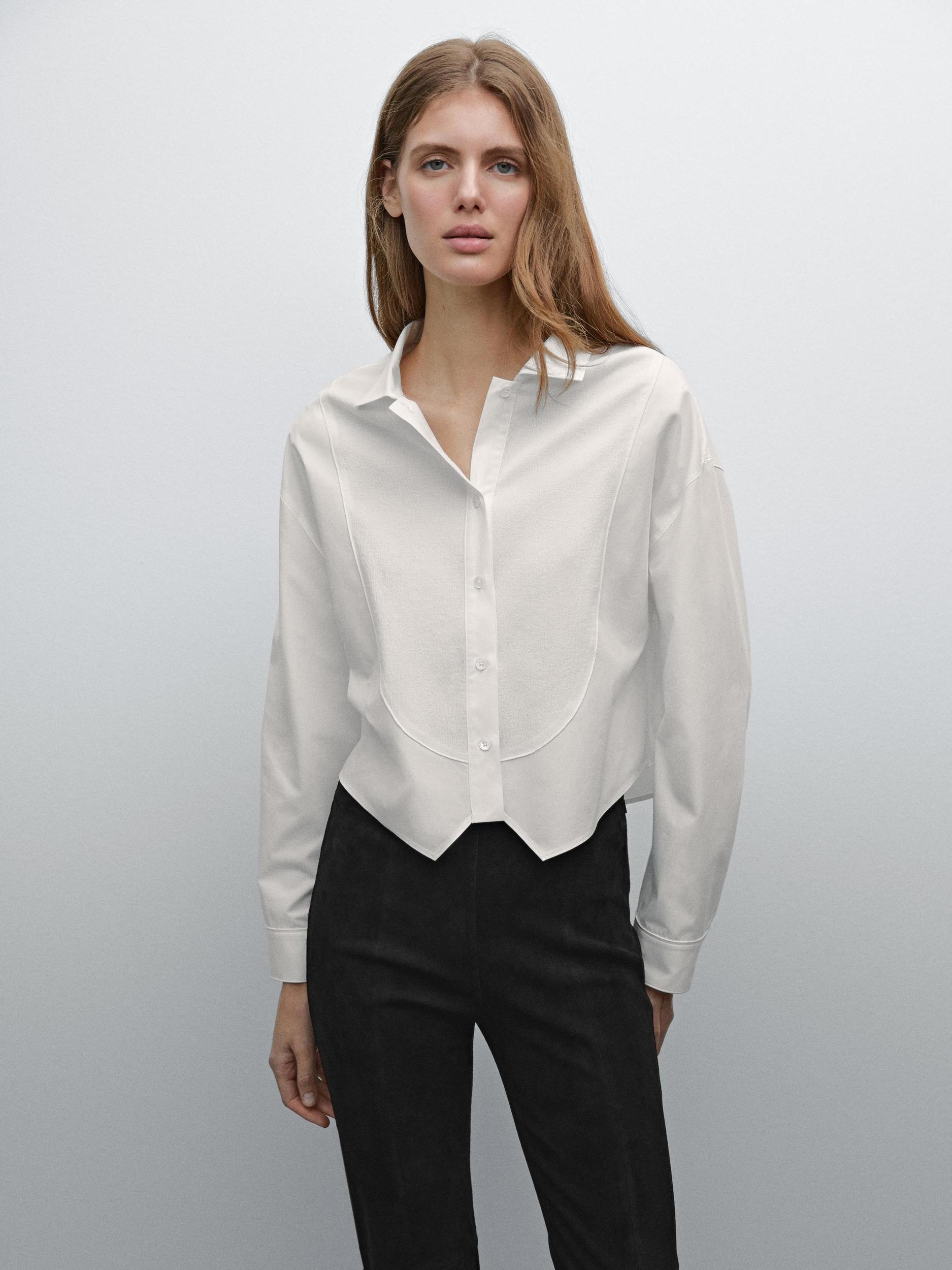 Cropped shirt with chest detail Product Image