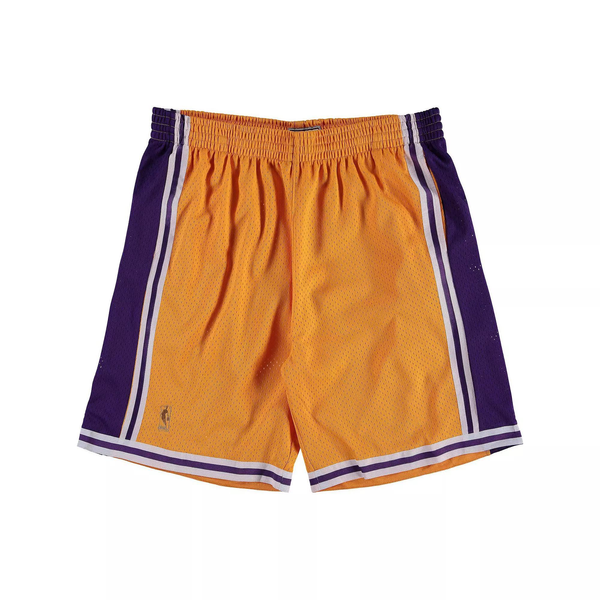 Men's Mitchell & Ness Gold Los Angeles Lakers Big & Tall Hardwood Classics Swingman Shorts, Size: 5XB Product Image