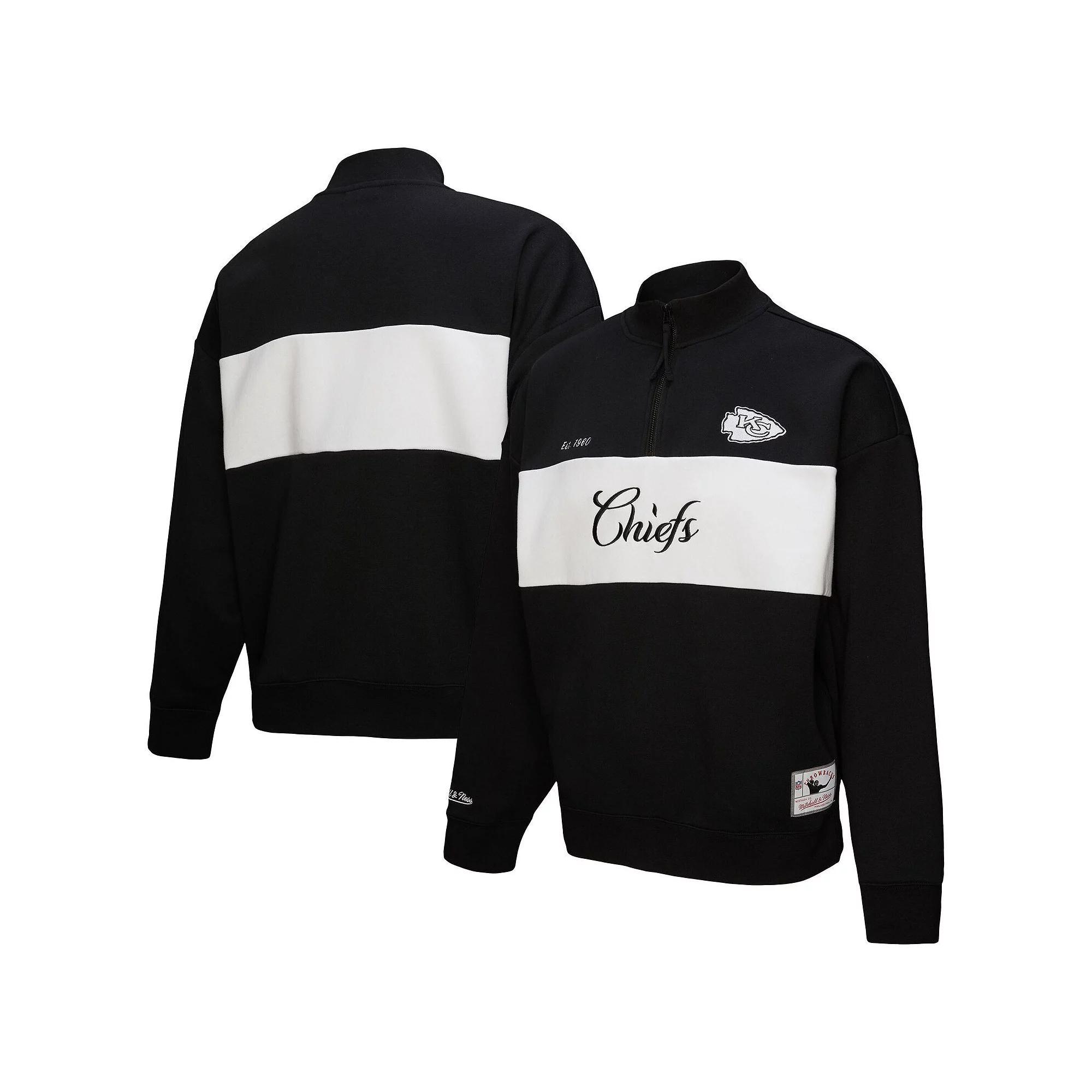 Women's Mitchell & Ness Black Kansas City Chiefs Quarter-Zip Jacket, Size: XS Product Image