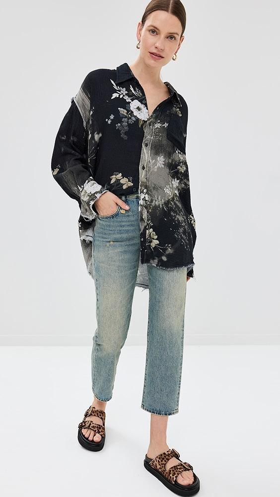R13 Shredded Seam Drop Neck Shirt | Shopbop Product Image