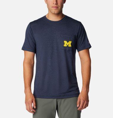Men's Columbia Navy Michigan Wolverines Tech Trail Omni-Wick T-Shirt, Size: XL, Blue Product Image