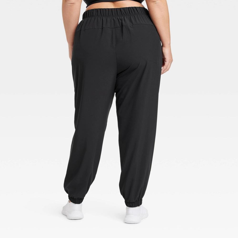 Women's High-Rise Winter Woven Lined Joggers - All In Motion™ Black XXL Product Image