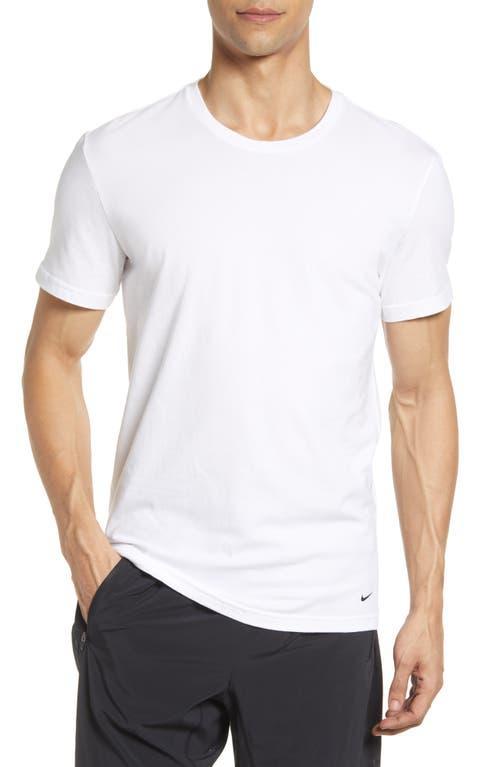 Men's Nike Dri-FIT Essential Cotton Stretch 2-Pack Crewneck Undershirt, Size: XXL, White Product Image