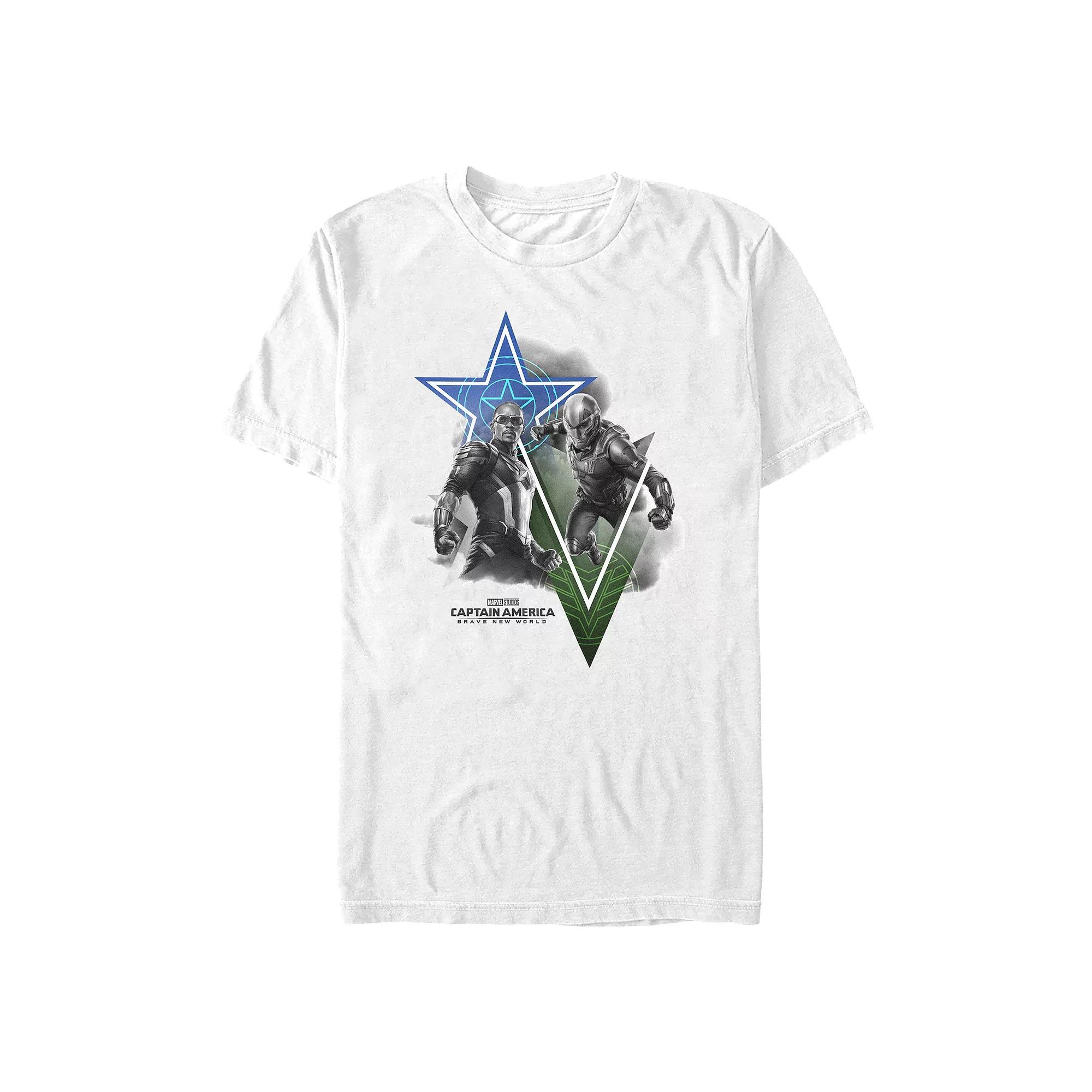 Men's Marvel Captain America Brave New World Captain And Falcon Ready To Fight Graphic Tee, Size: XL, White Product Image