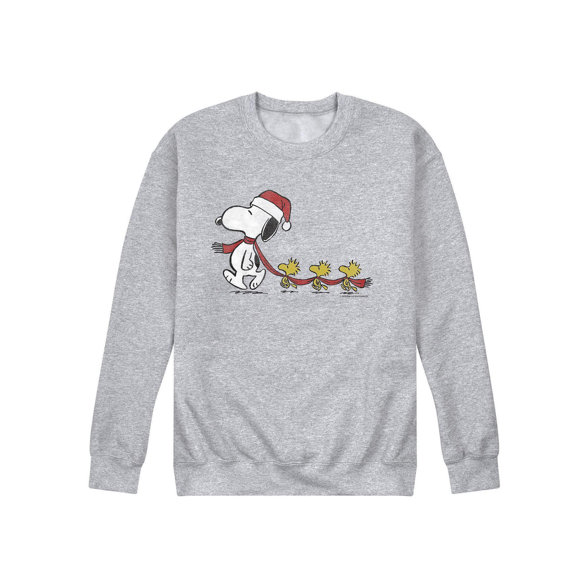 Men's Peanuts Snoopy Line Up Sweatshirt, Size: Large, Athletic Grey Product Image
