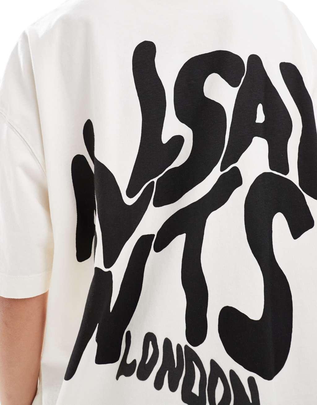 AllSaints Orlando back print t-shirt in white Product Image