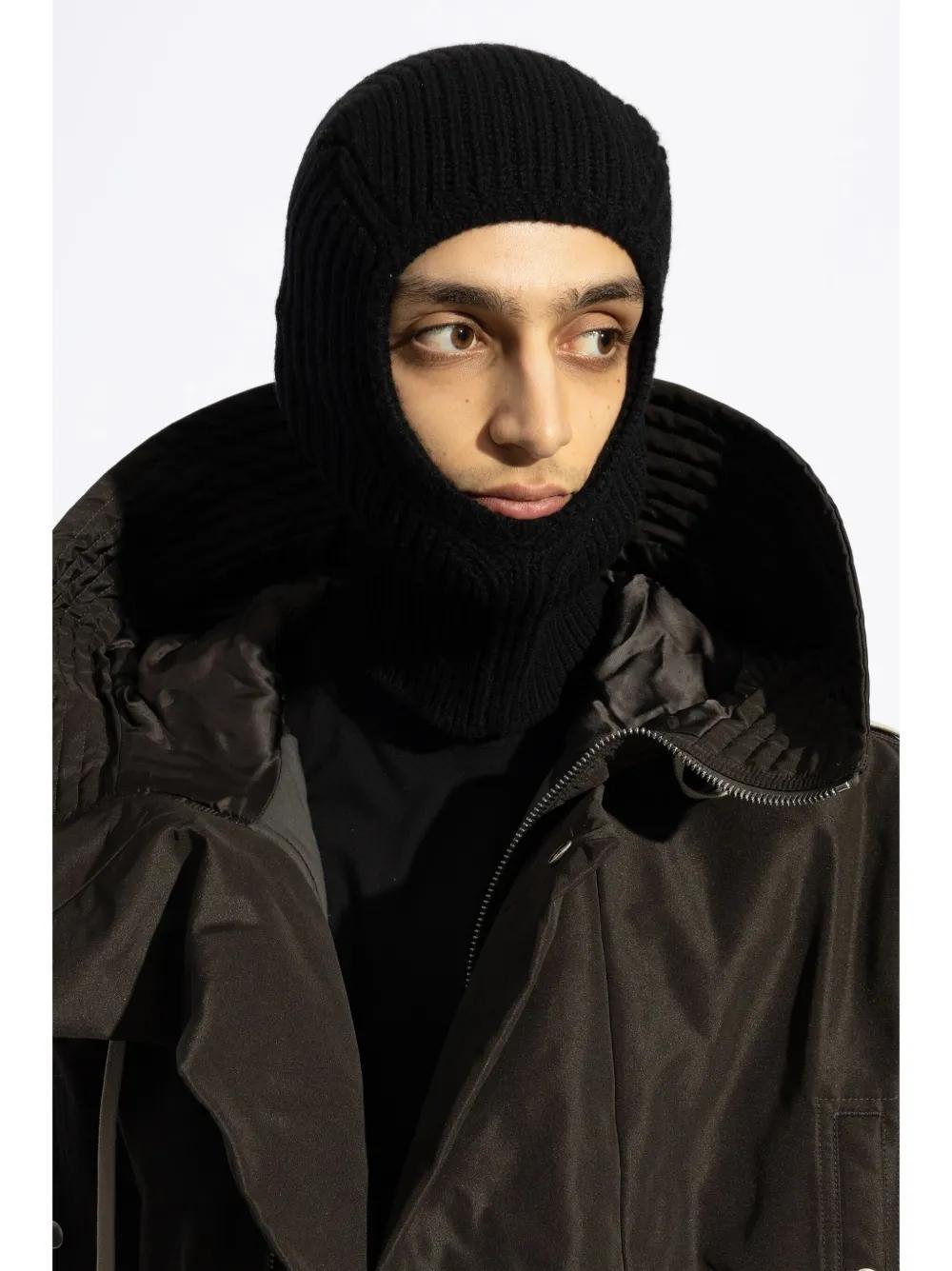 RICK OWENS Ribbed-knit Balaclava In Black Product Image