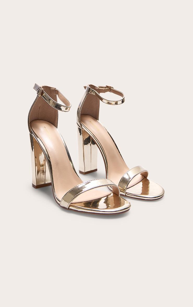 May Gold Block Heeled Sandal Product Image