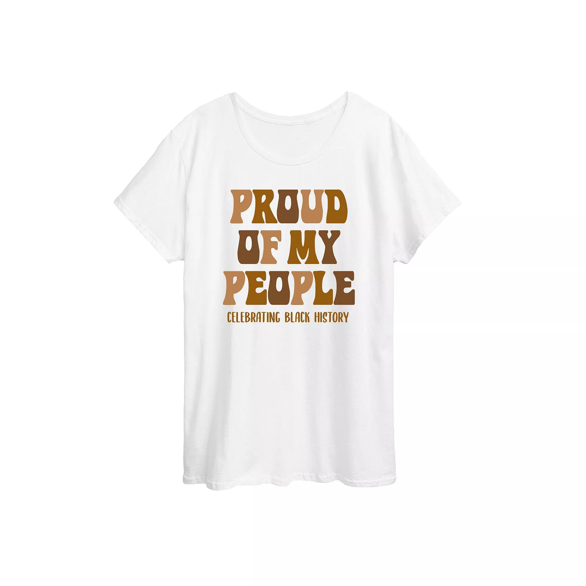 Plus Proud Of My People Graphic Tee, Women's, Size: 3XL, White Product Image