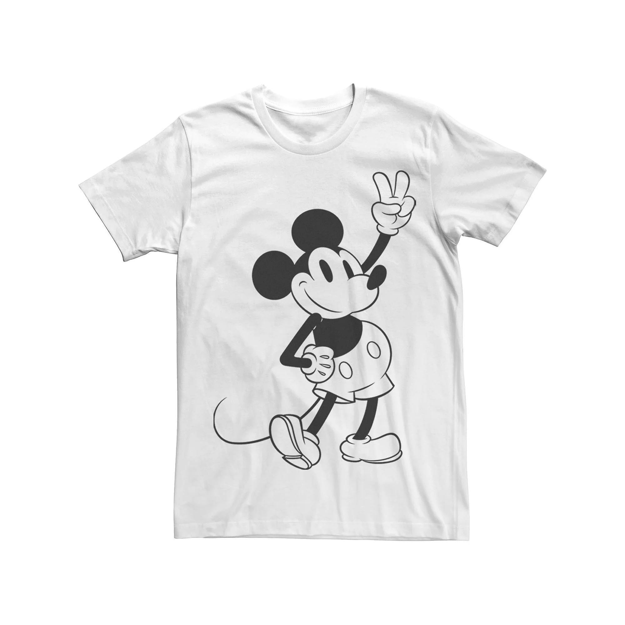 Disney's Mickey & Friends Mickey Peace Outline Men's Tee, Size: Small, White Product Image