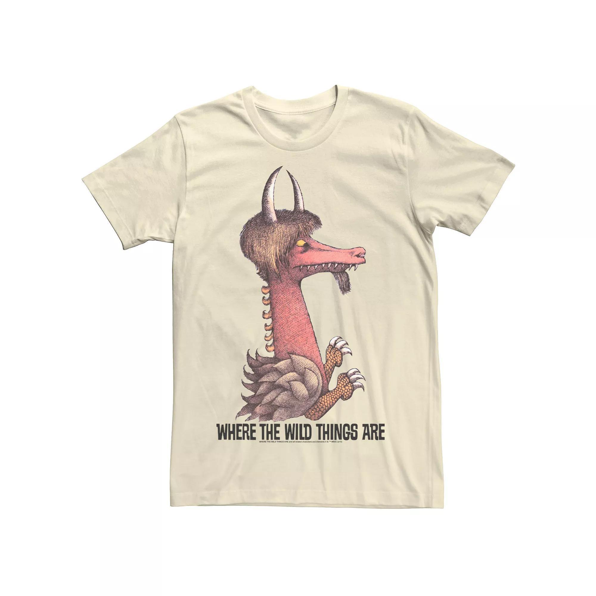 Men's Where The Wild Things Are Long Neck Monster Portrait Tee, Size: Medium, Natural Product Image