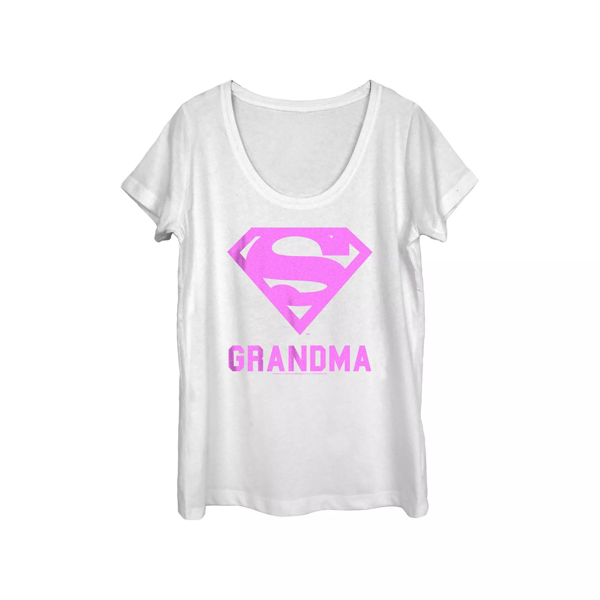 Women's Superman Logo Grandma Graphic Tee, Size: Small, White Product Image