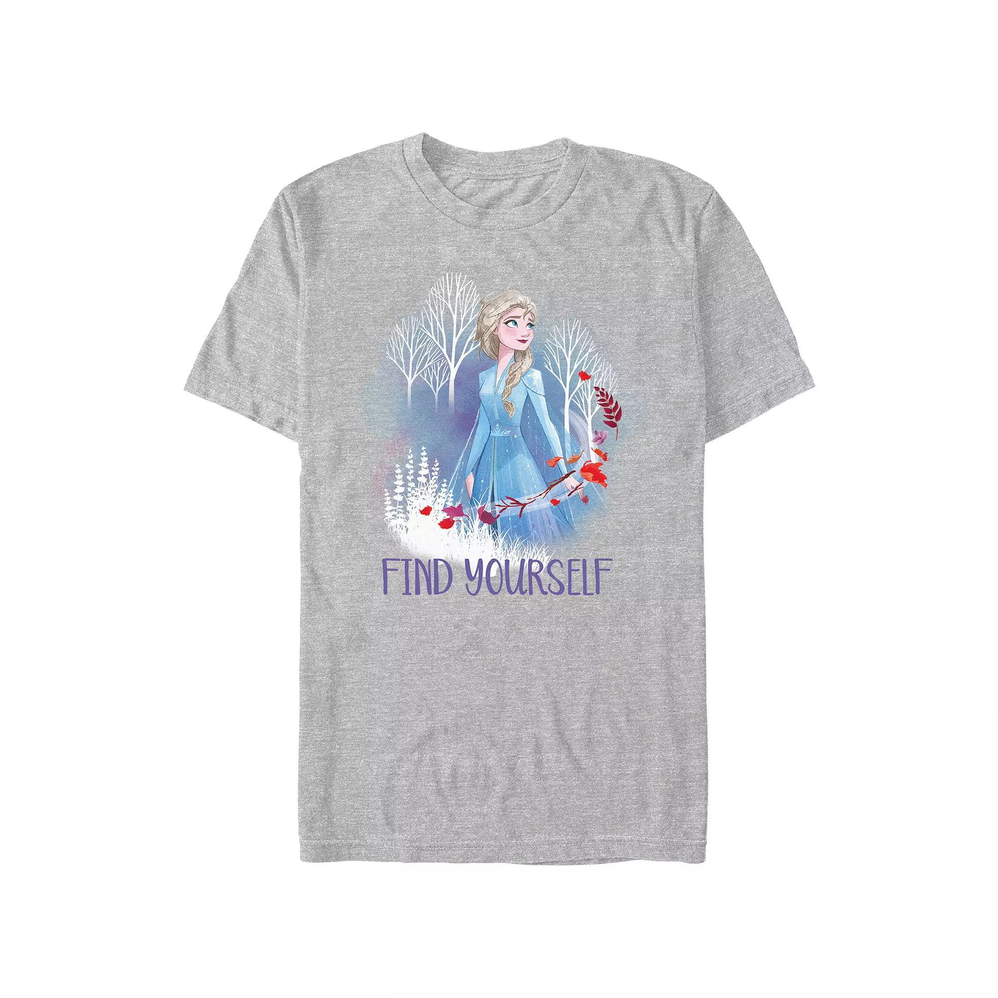 Disney's Frozen Elsa Find Yourself Men's Graphic Tee, Size: Medium, Athletic Grey Product Image