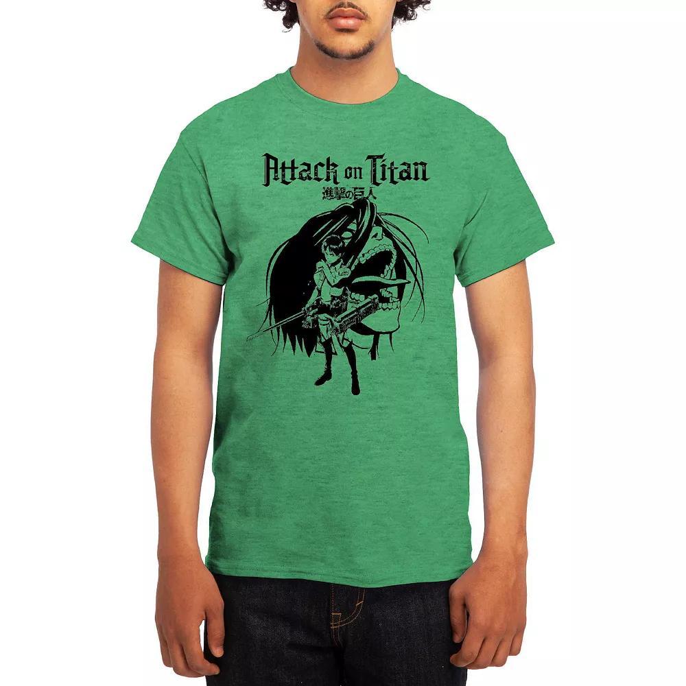 Men's Attack on Titan Eren & Titan Tee, Size: Large, White Product Image