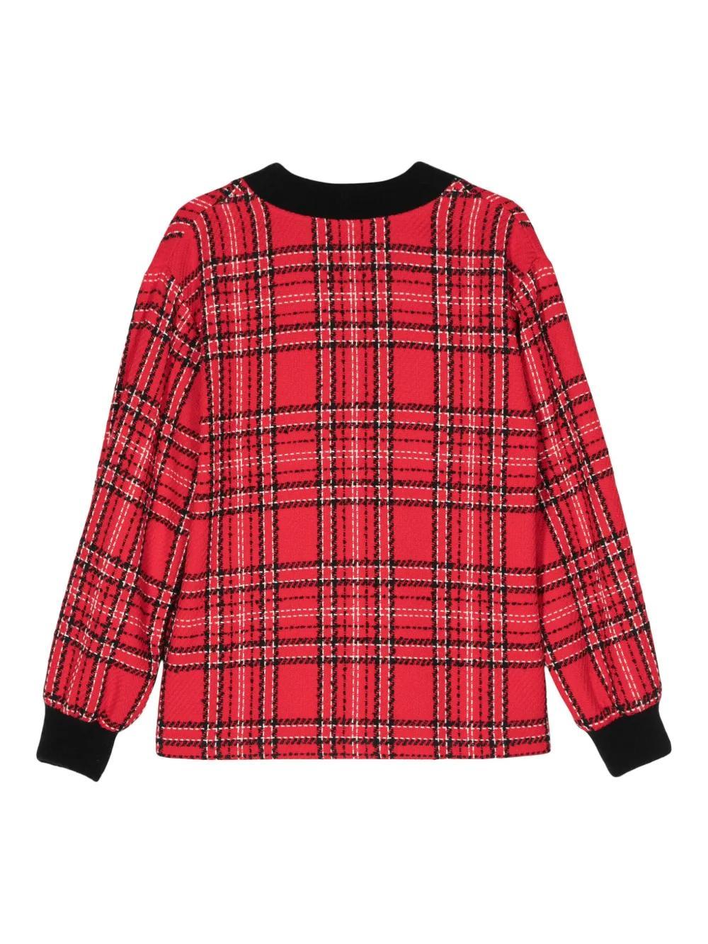 MSGM Tartan Check Pattern Jacket In Red Product Image
