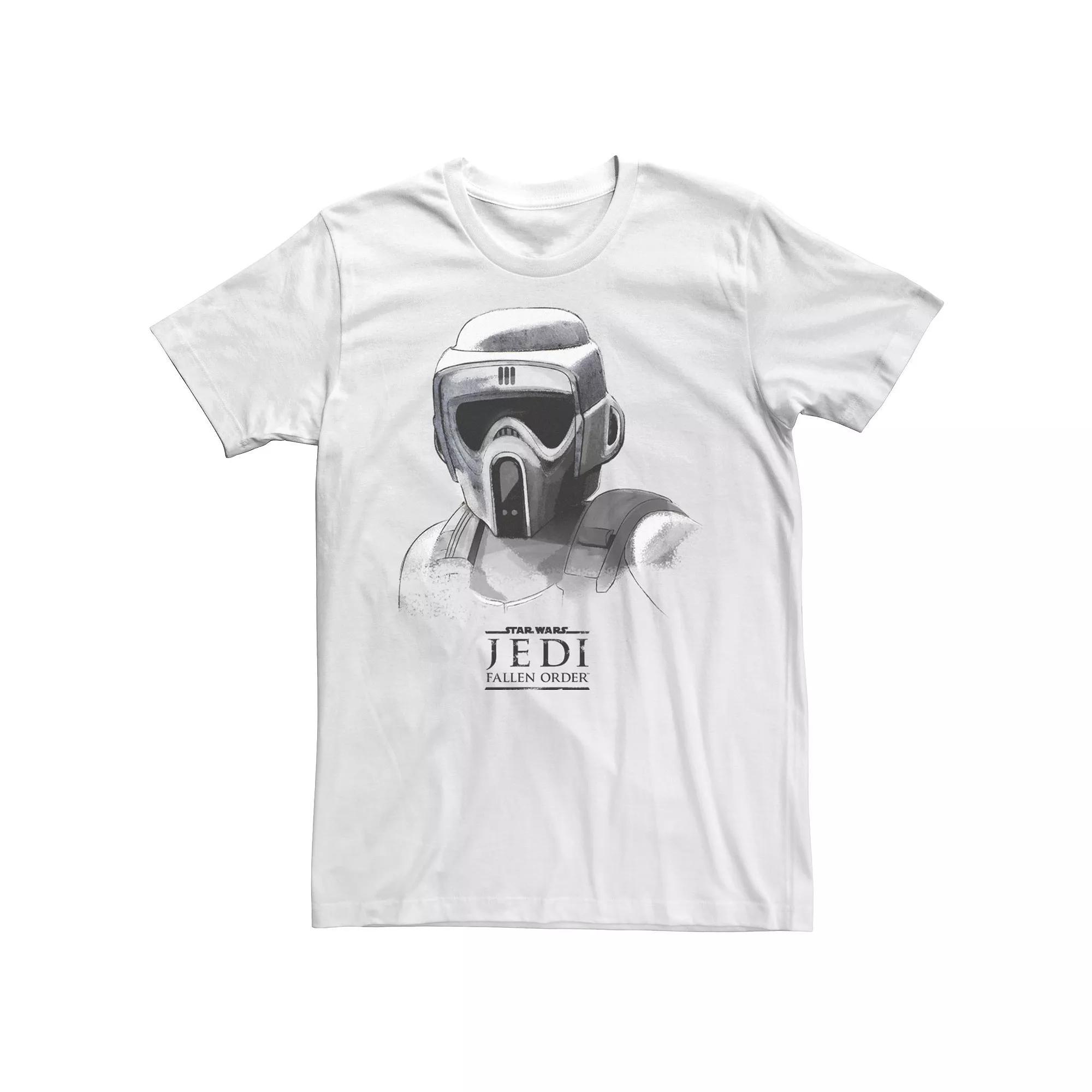 Men's Star Wars Jedi Fallen Order Grayscale Tee, Size: Small, White Product Image