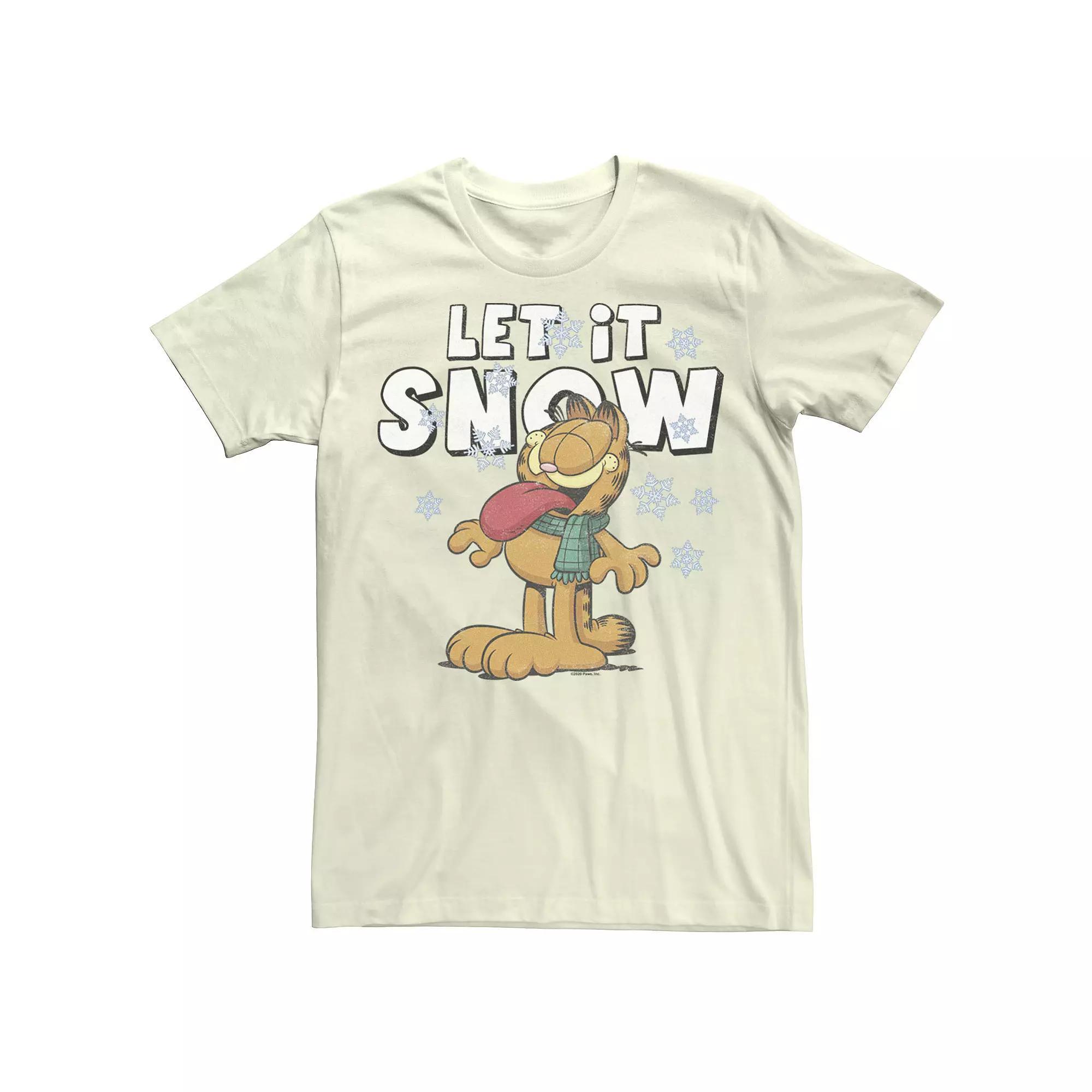Mens Garfield Let It Snow Text Graphic Tee Product Image