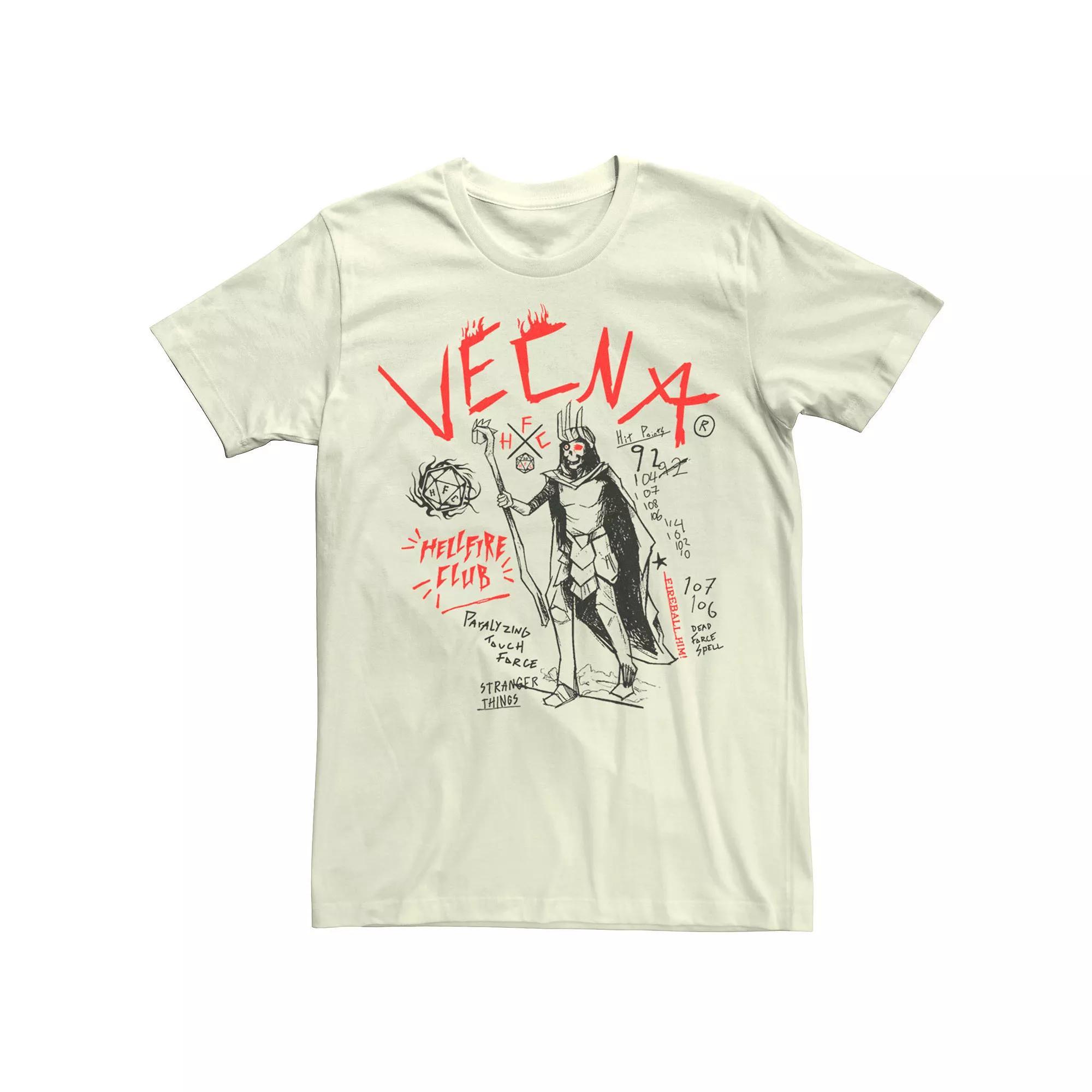 Men's Netflix Stranger Things Vecna Hellfire Club Tee, Size: Medium, Natural Product Image